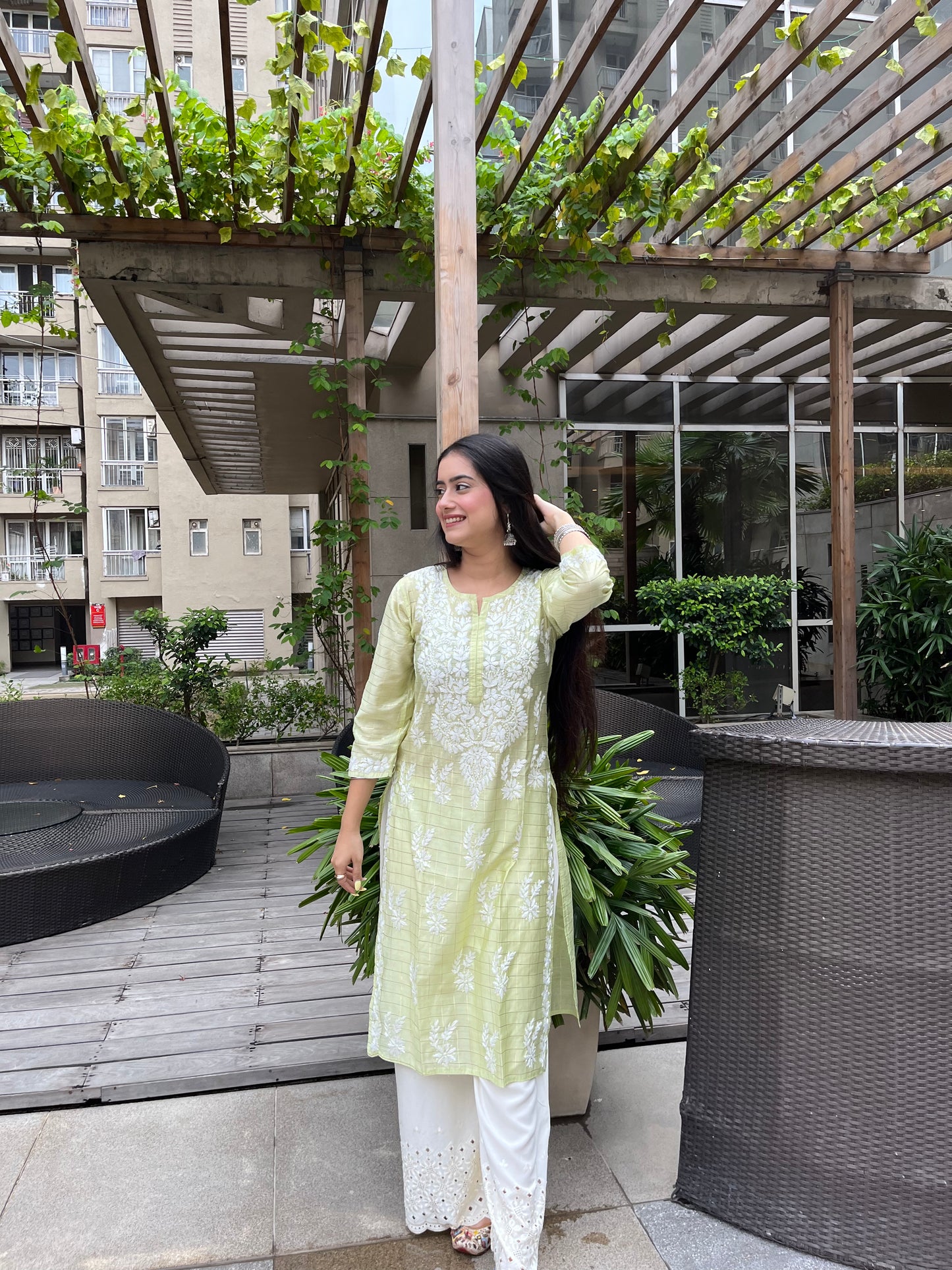 Aafiya chanderi silk kurta