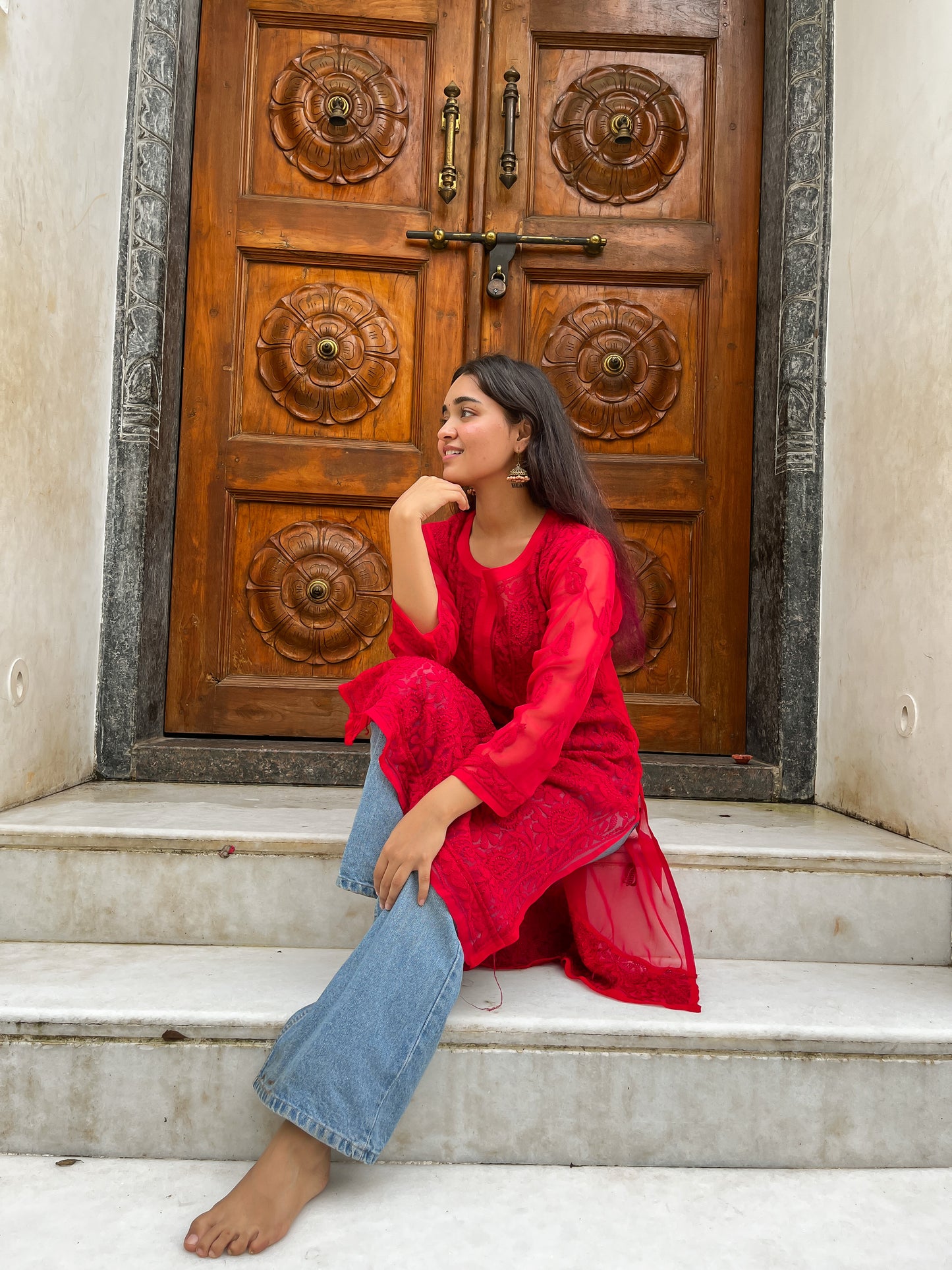 Sanya Resham jaal kurti