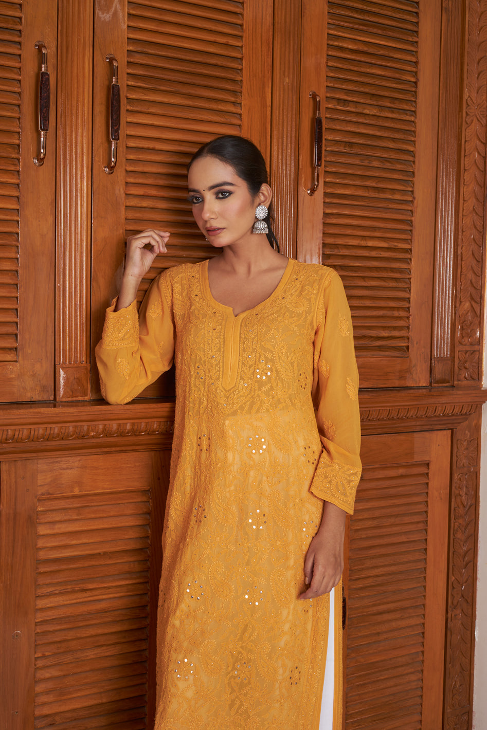 Alina Mukaish Pure Georgette Kurta