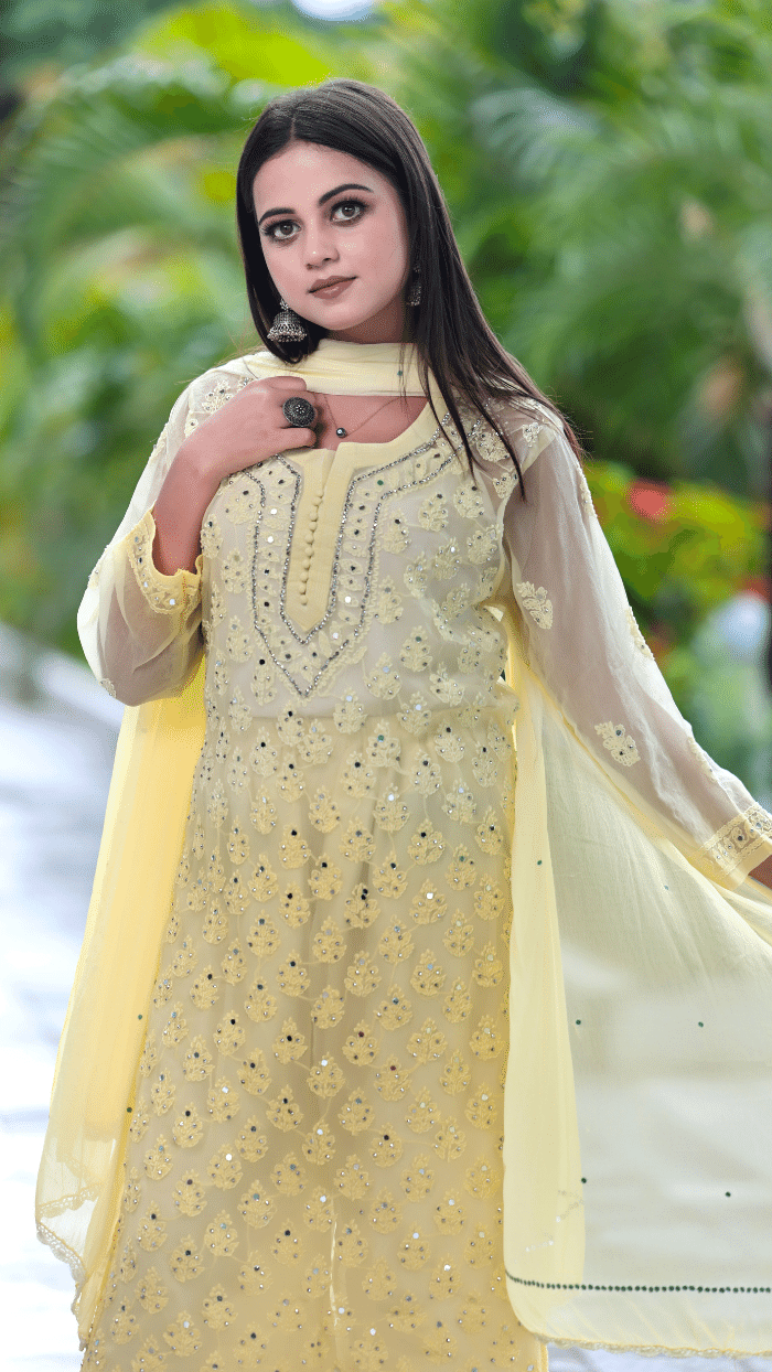 Alekhya mirror set with dupatta