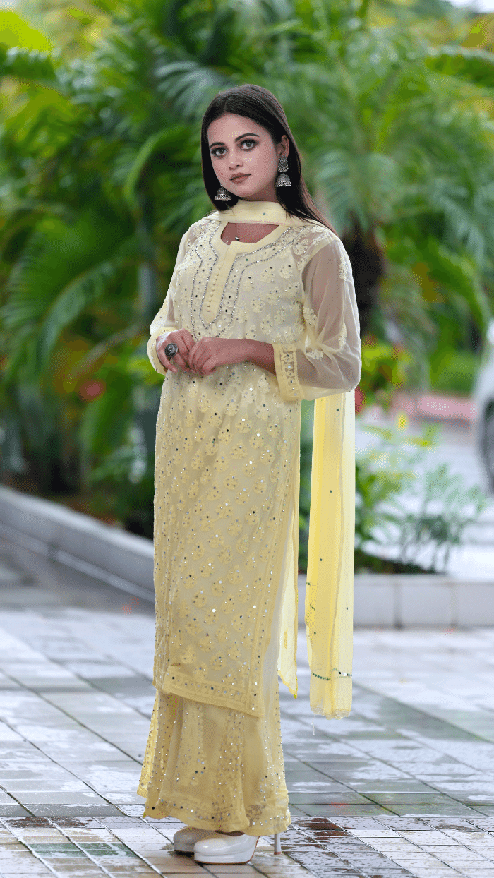 Alekhya mirror set with dupatta