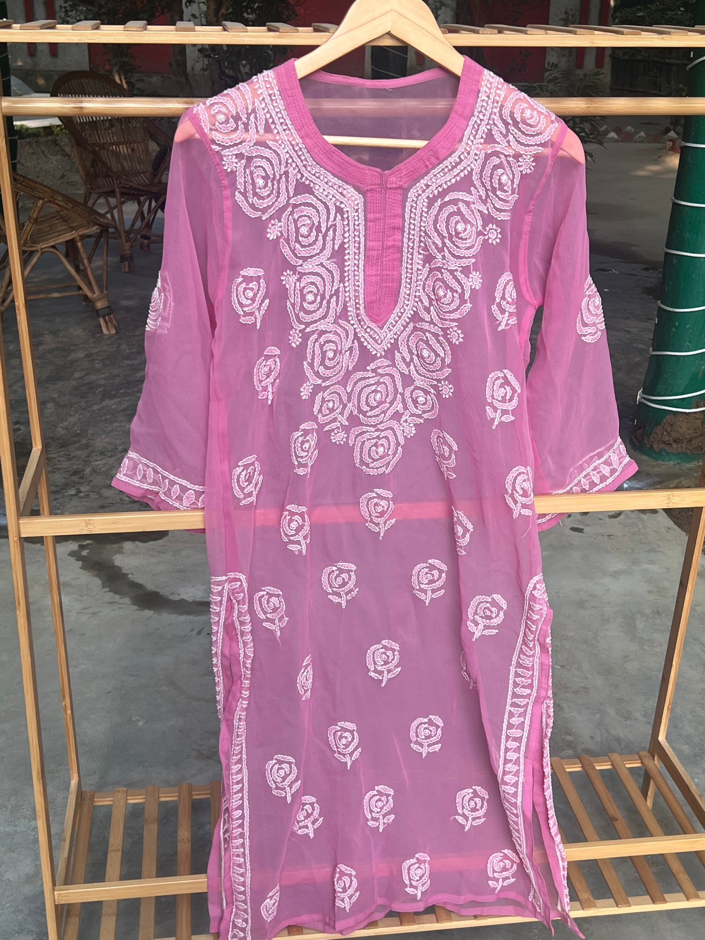 Rosa georgette kurti