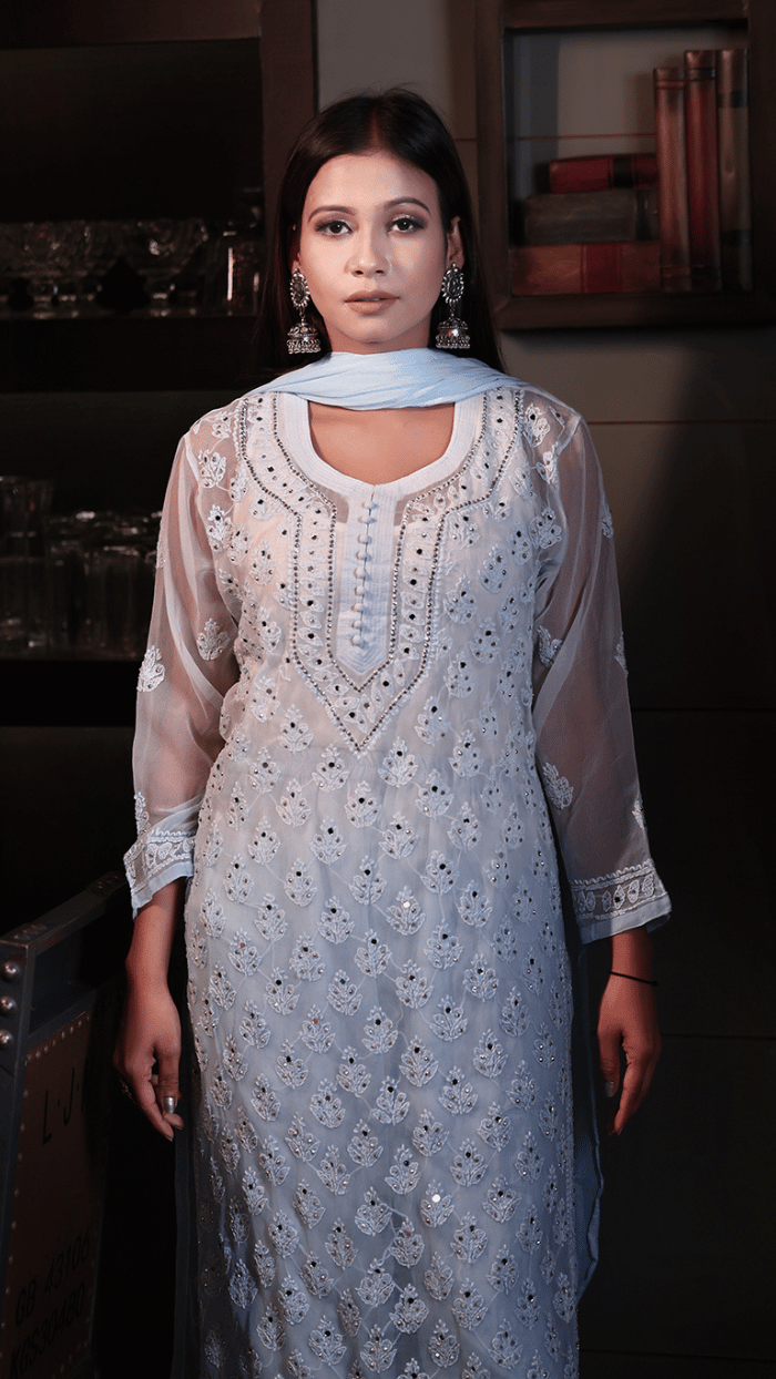 Alekya mirror set with dupatta