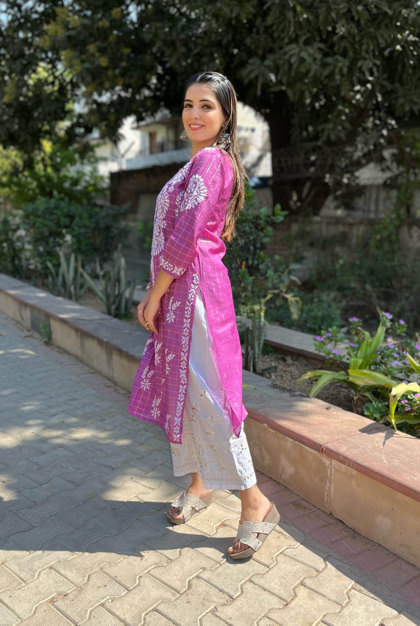 Aafiya chanderi silk kurta