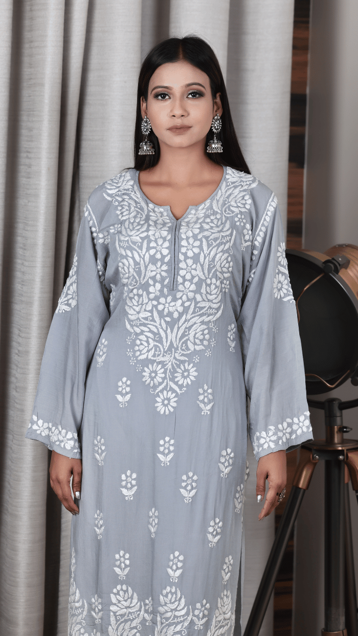 Safa modal grey kurti