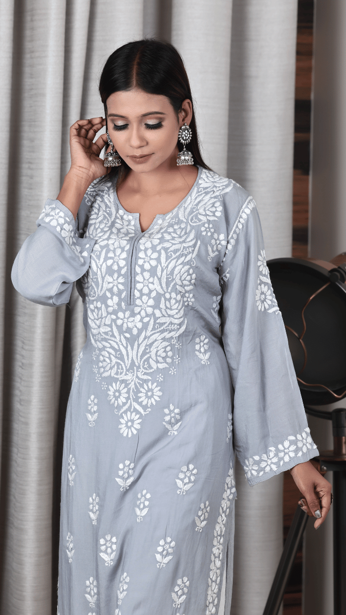 Safa modal grey  kurti