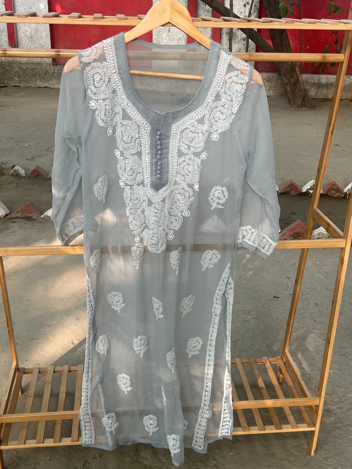 Rosa georgette kurti