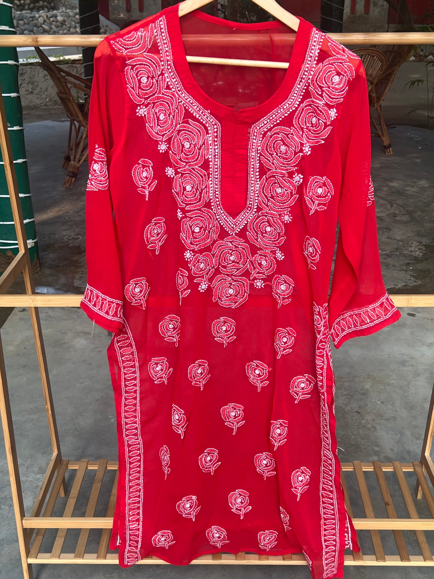 Rosa georgette kurti