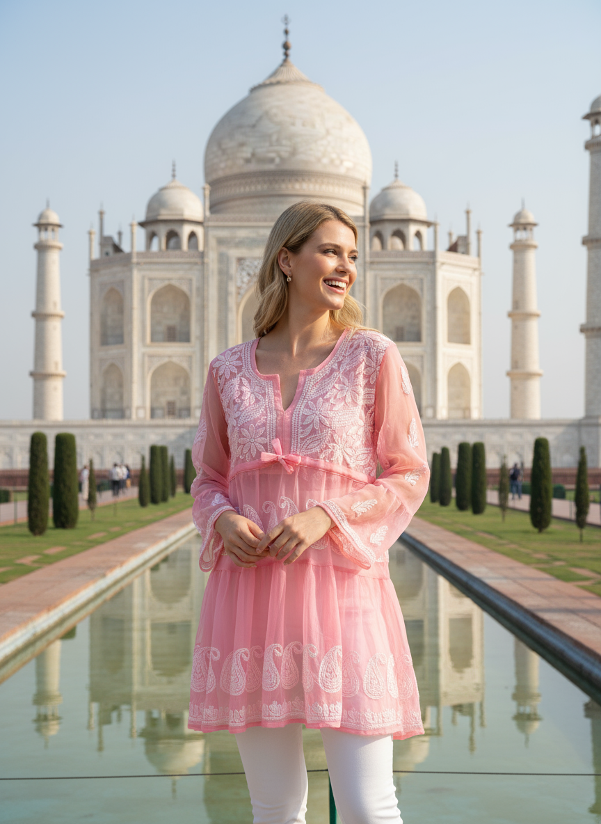 Gul  Chikankari Short Kurta