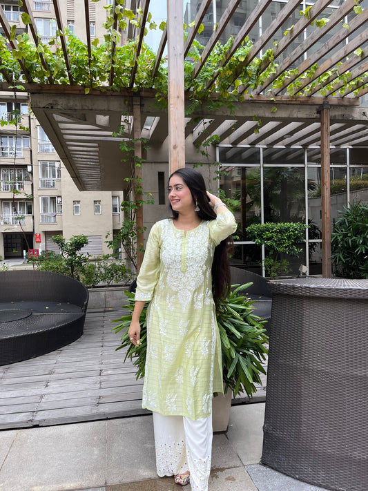 Aafiya chanderi silk kurta