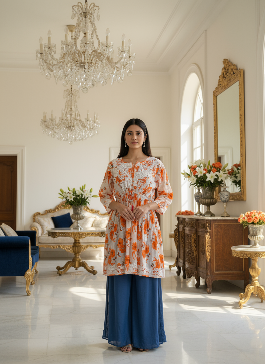 Heena short mulmul kurta