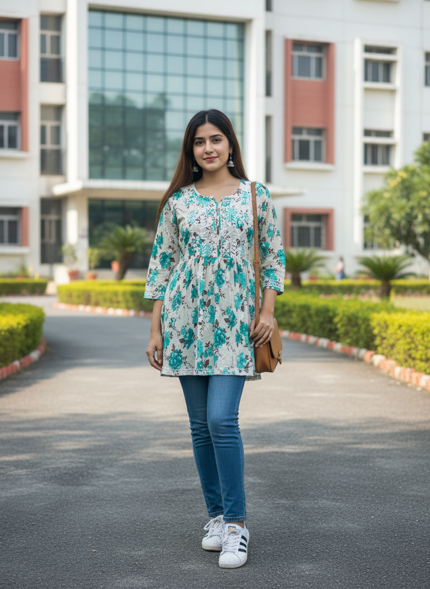 Heena short mulmul kurta