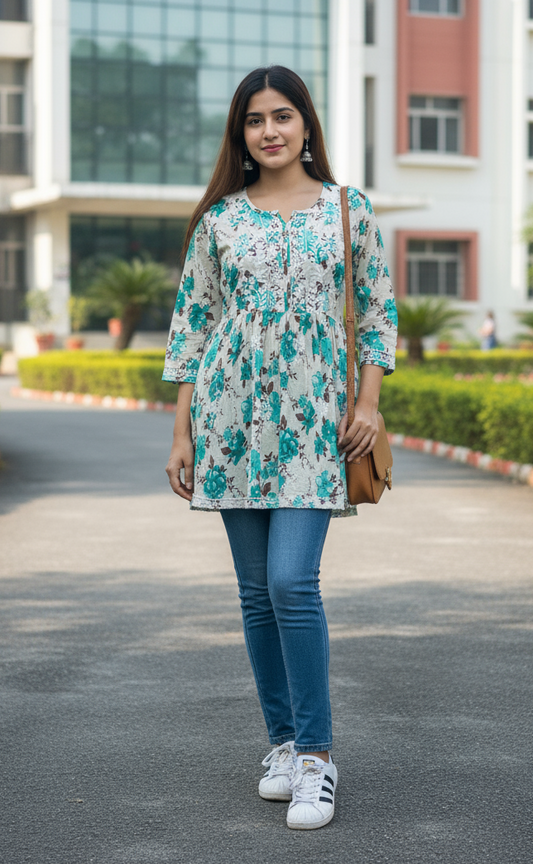 Heena short mulmul kurta