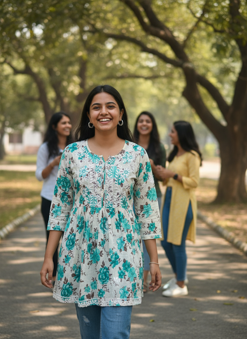 Heena short mulmul kurta