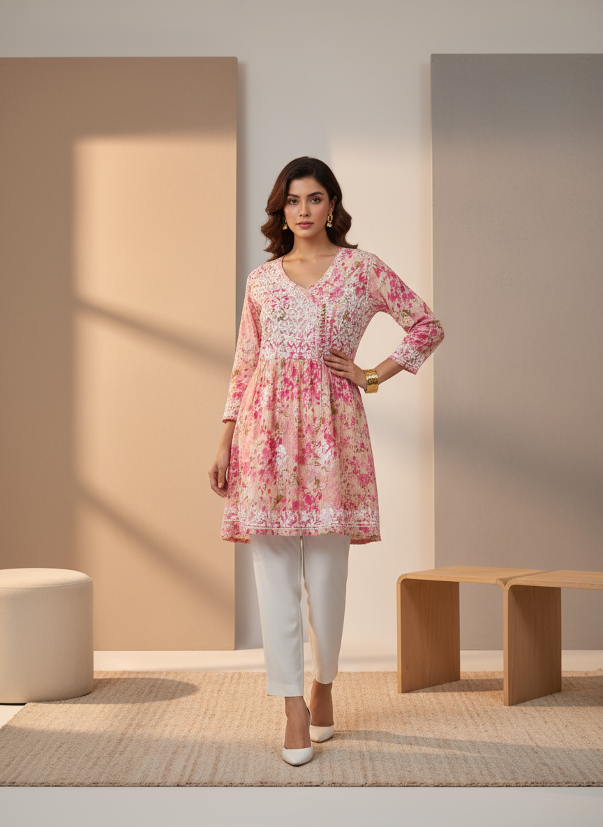 Heena mulmul short kurta