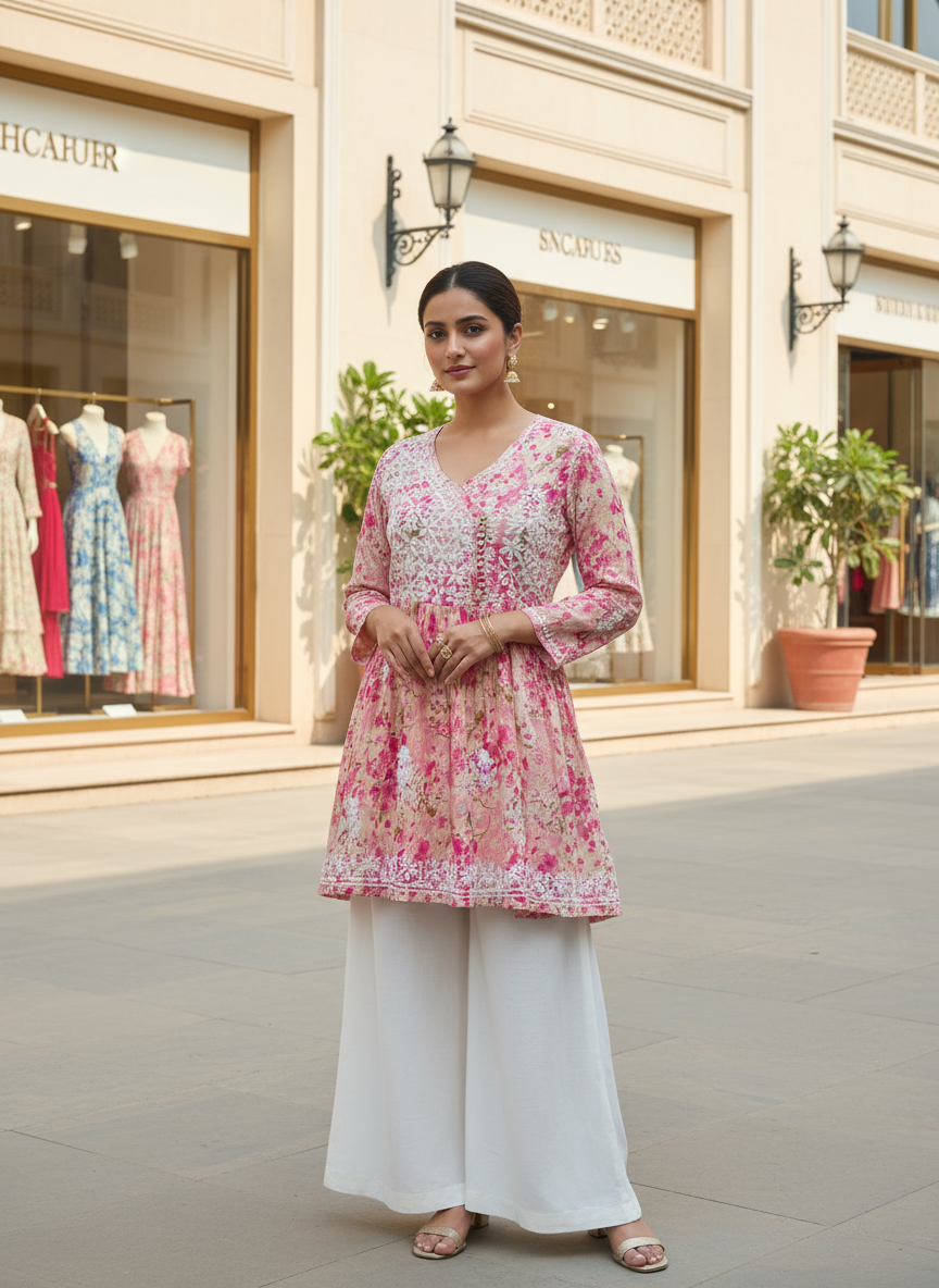 Heena mulmul short kurta