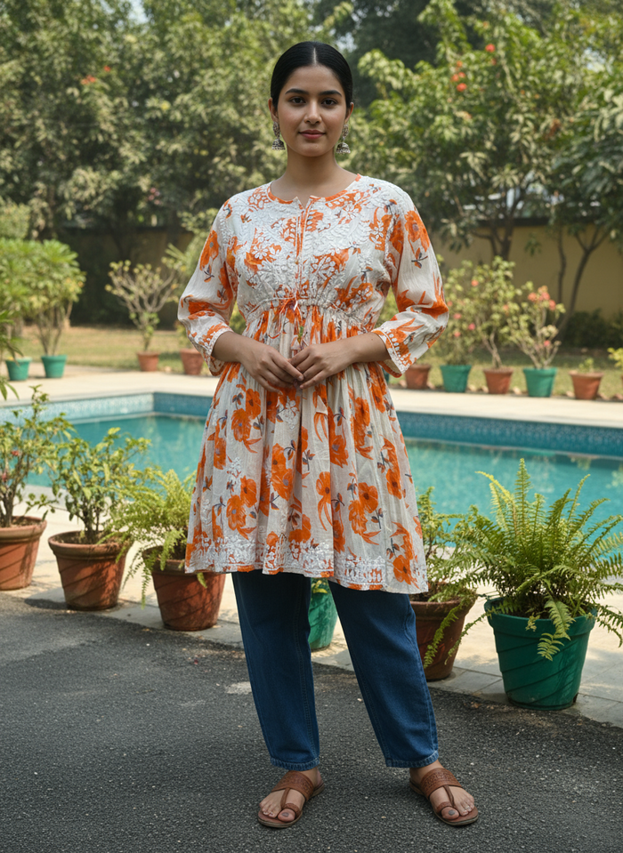 Heena short mulmul kurta