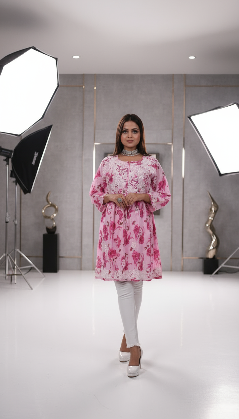 Heena short mulmul kurti