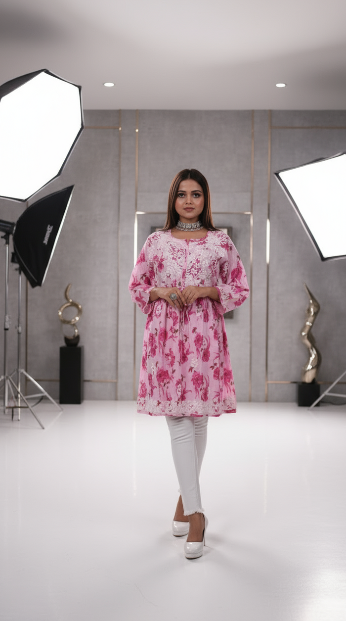 Heena short mulmul kurti
