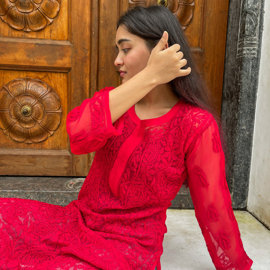 Sanya Resham jaal kurti