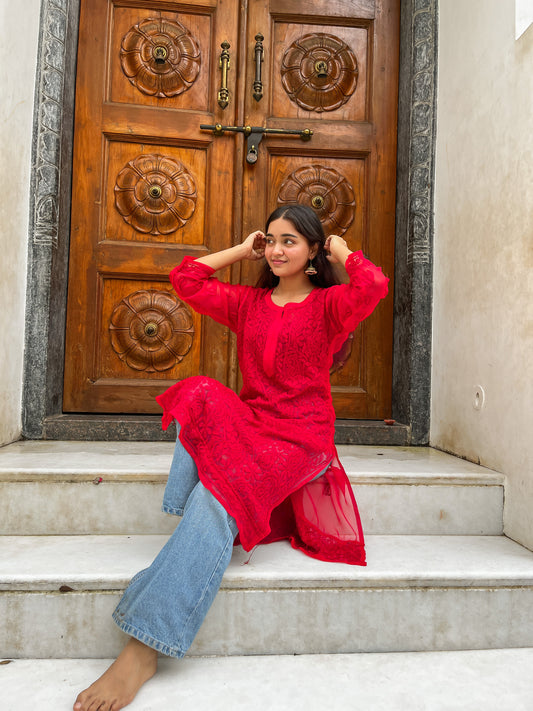 Sanya Resham jaal kurti