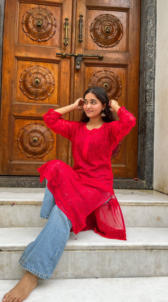 Sanya Resham jaal kurti