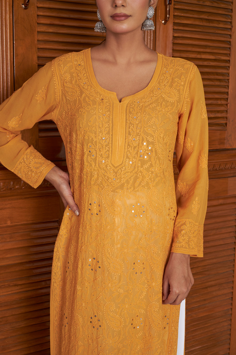 Alina Mukaish Pure Georgette Kurta