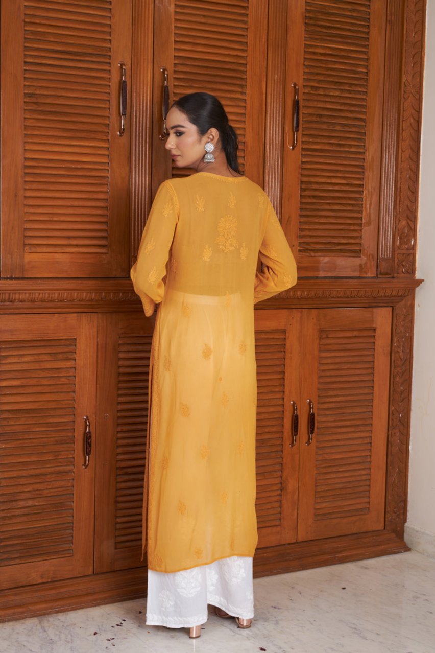 Alina Mukaish Pure Georgette Kurta