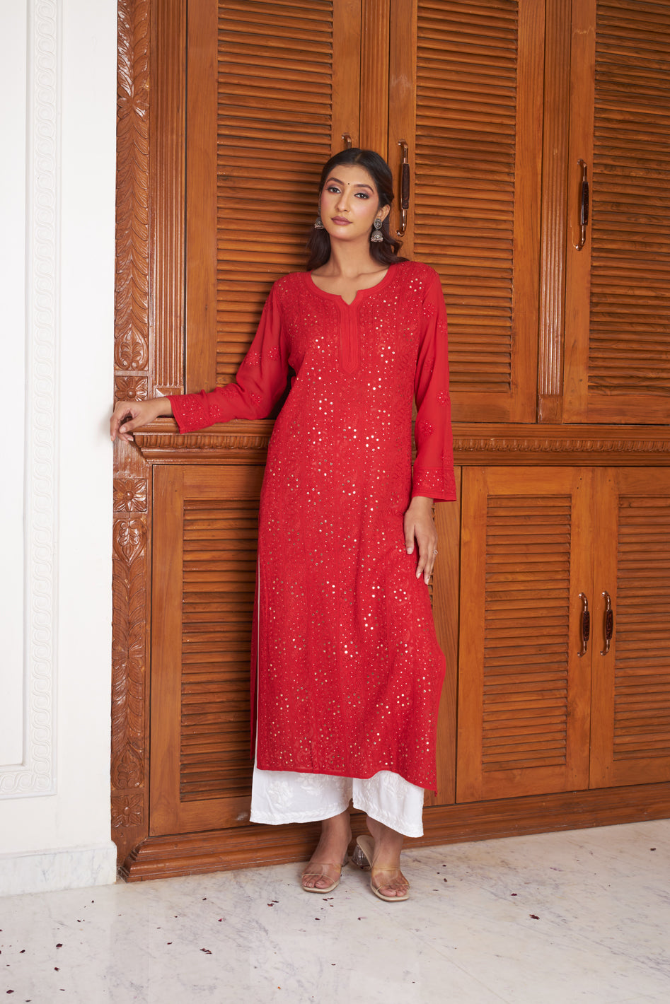 Alina  Mukaish Pure Georgette kurta