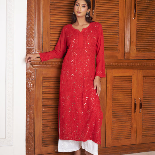 Alina  Mukaish Pure Georgette kurta