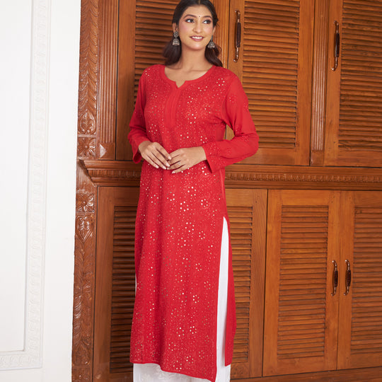 Alina  Mukaish Pure Georgette kurta