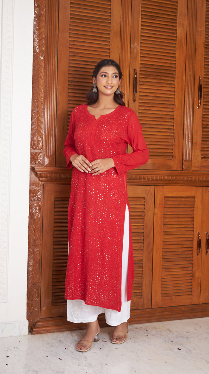 Alina  Mukaish Pure Georgette kurta