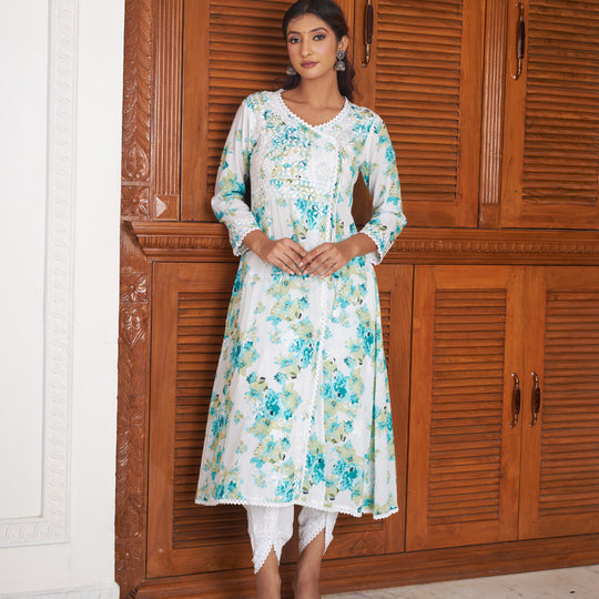 Arisha Mulmul Angarkha Kurta