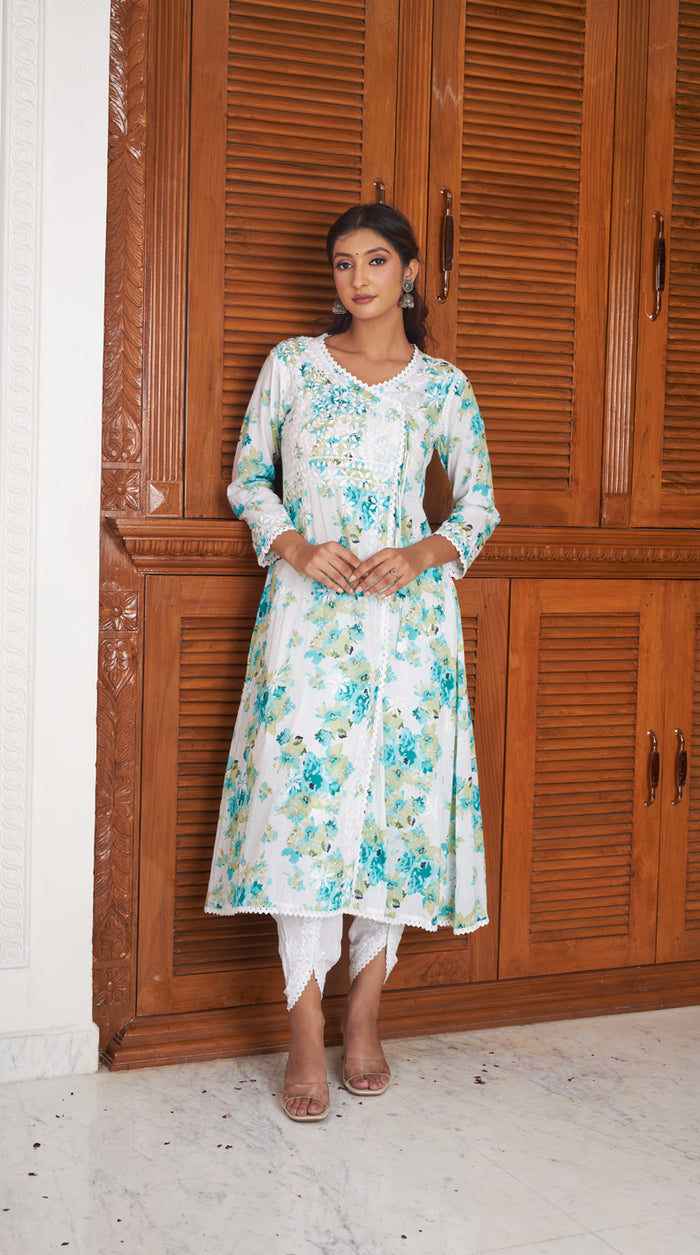 Arisha Mulmul Angarkha Kurta