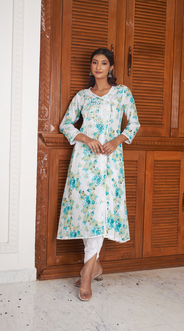 Arisha Mulmul Angarkha Kurta