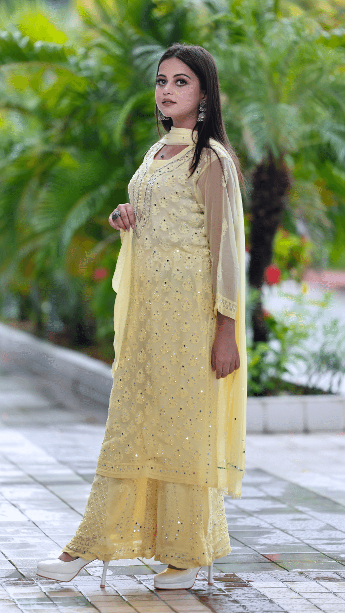 Alekhya mirror set with dupatta