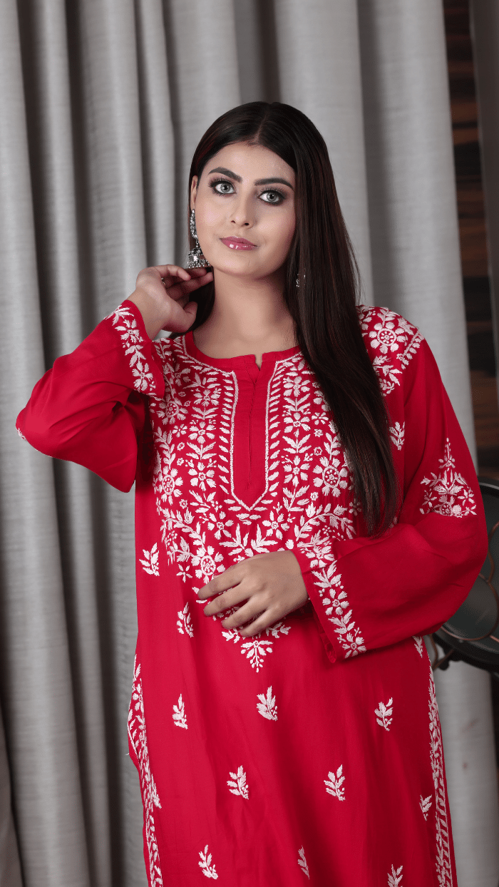 Safa modal red kurti