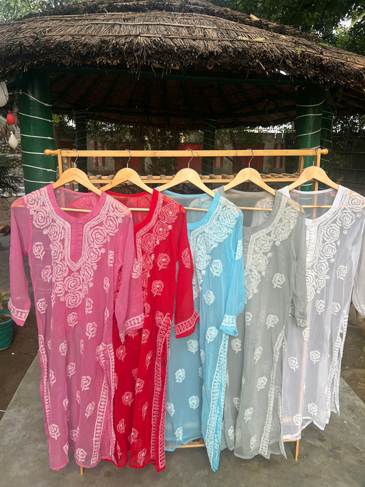 Rosa georgette kurti