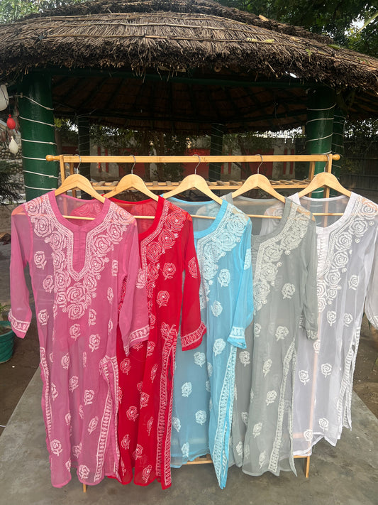 Rosa georgette kurti