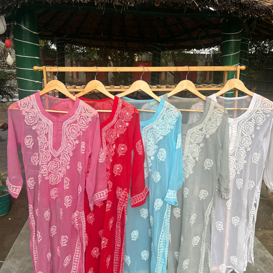 Rosa georgette kurti